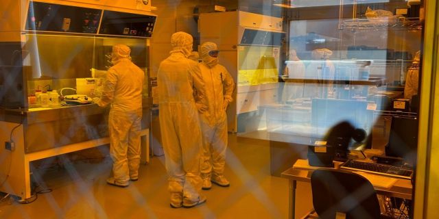 students in cleanroom