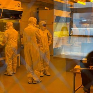 students in cleanroom