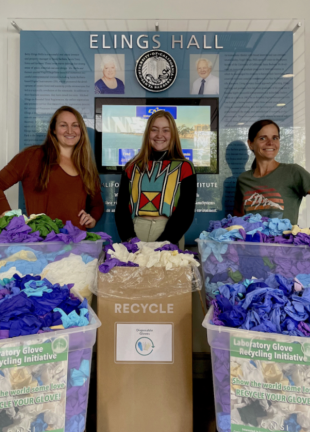 program managers with recycled gloves