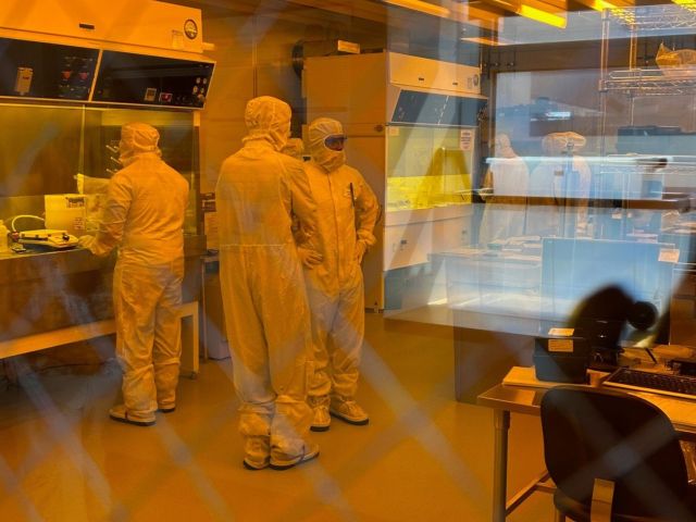 students in cleanroom